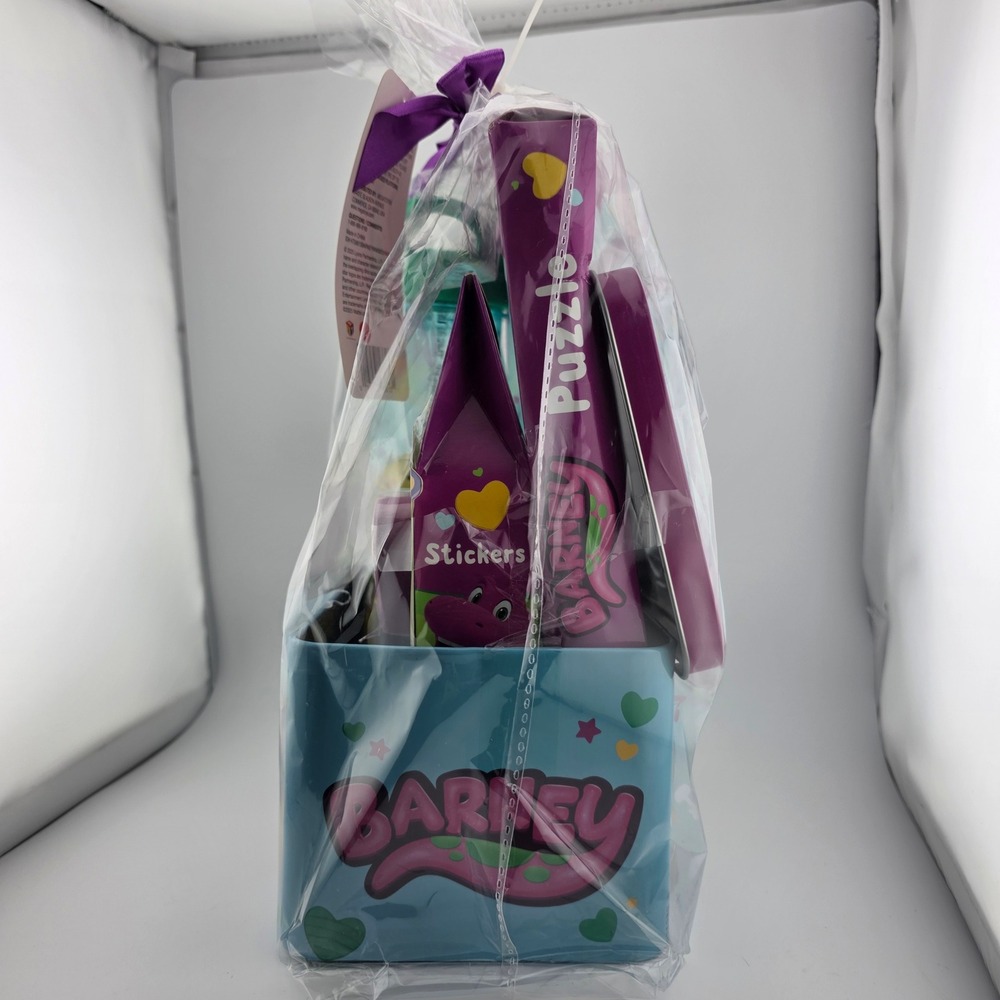 Barney Tin Box Valentine Gift Set Water Bottle Stickers Puzzle - Picture 4 of 12